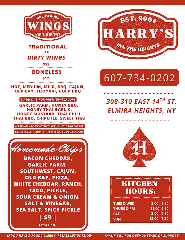 Harry's Inn the Heights Menu image 4